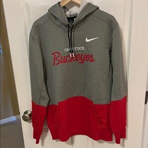 Nike Ohio State Buckeyes Gray and Red Fleece Lined Men's Hoodie